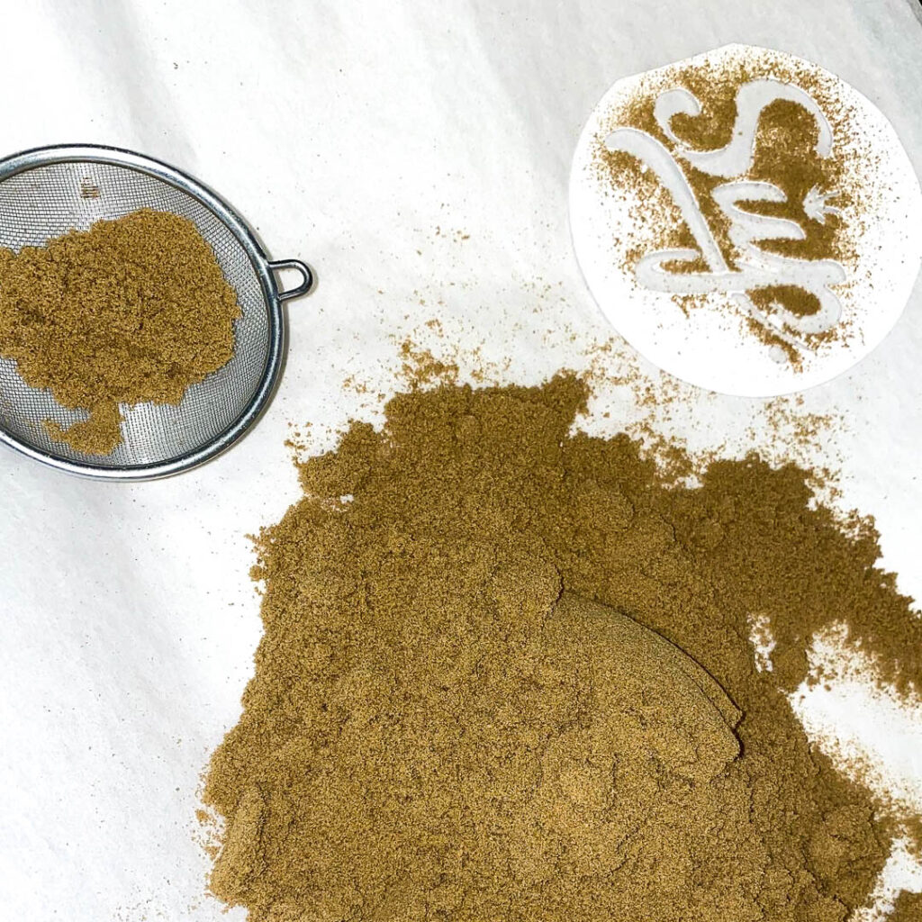 kief being strained with SUP logo