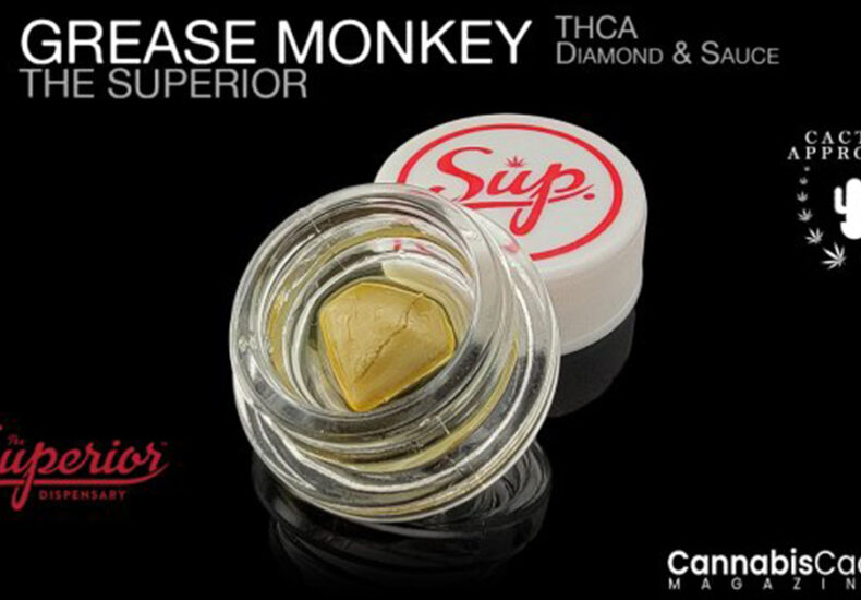 a promotional flyer for "grease monkey" a THCA diamond & sauce