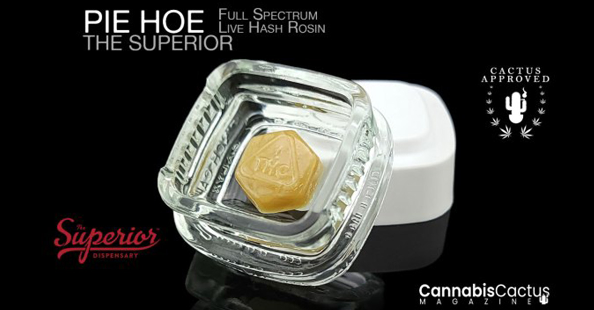 a promotional flyer for "pie hoe" a full spectrum live hash rosin